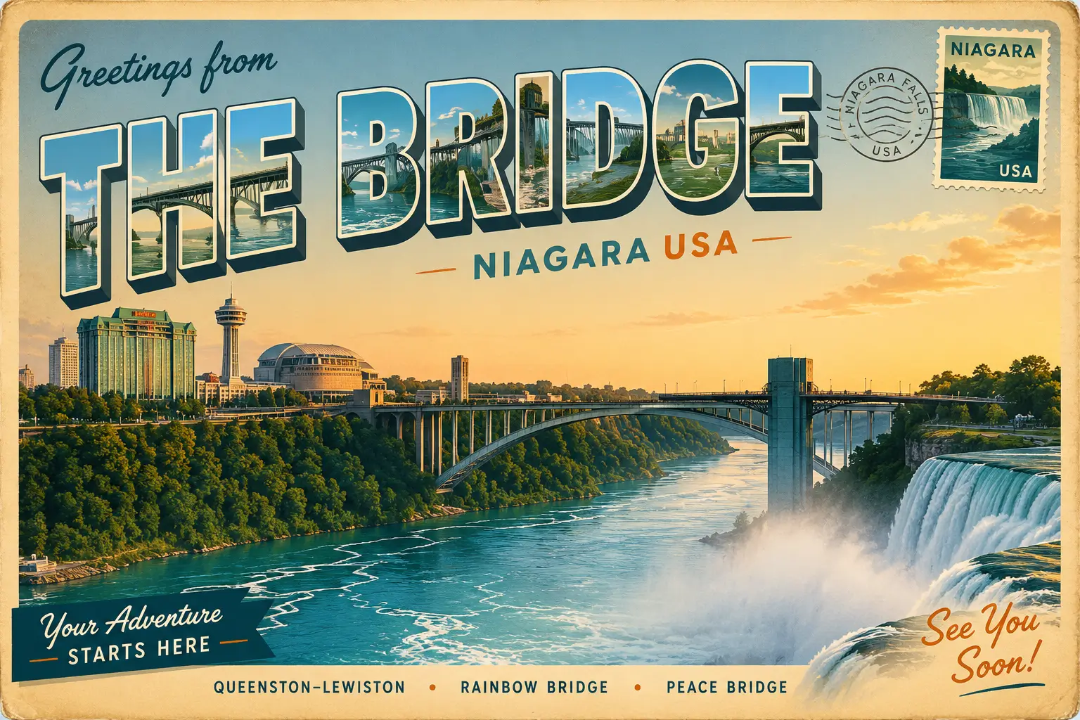 Queenston–Lewiston Bridge, the border crossing from Ontario to Niagara Falls, New York