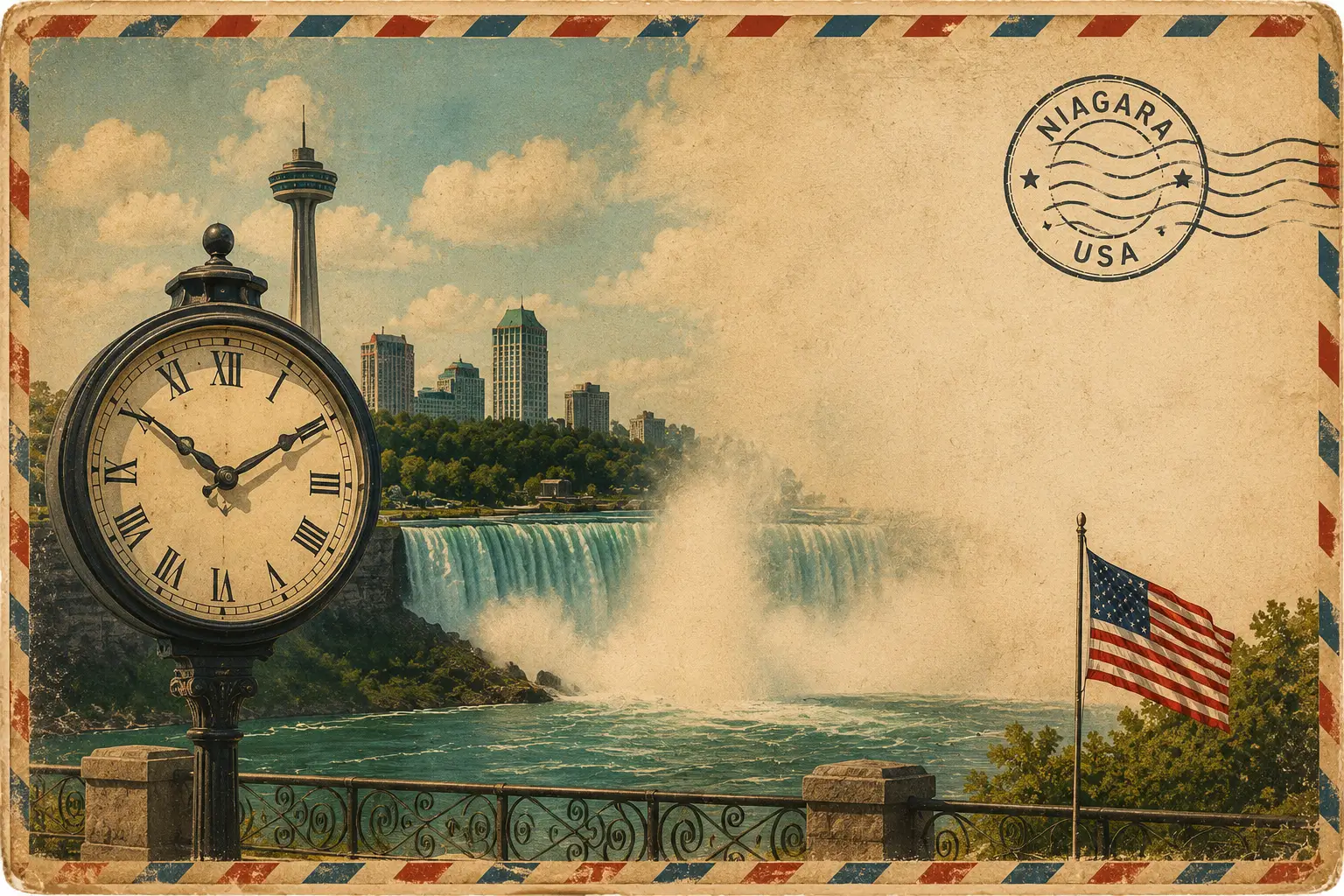 Border crossing traffic at Niagara Falls, illustrating when to time your trip from Ontario